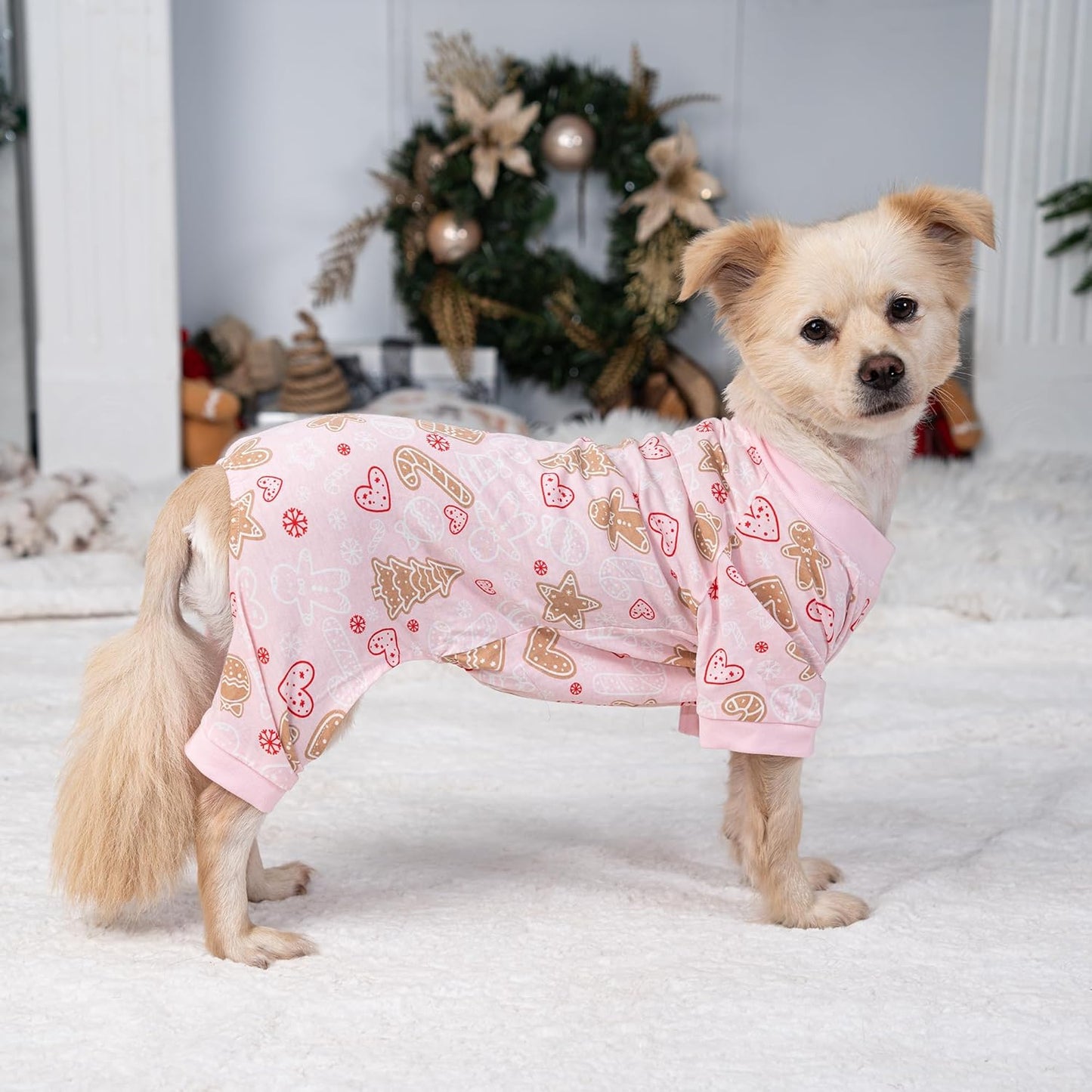 2026 New Cotton Dog Pajamas for Small & Medium Dogs - Soft Pet Onesie, Comfy Puppy Coat with Various Prints, Cute Pet Apparel for Dogs Blue Santa Medium