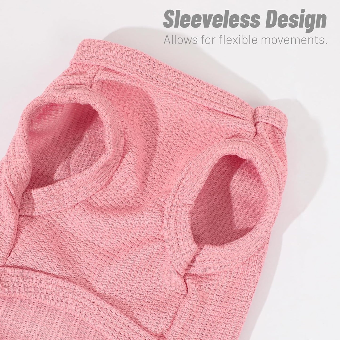 Dog Shirt Sleeveless Puppy Tank Top Designed Fog Small Dog Breeds Like Yorkie & Puppies, Waffle Fabric, 2-Pack Cute Pet Apparel, Pink and Purple XXS