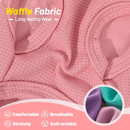 Dog Shirt Sleeveless Puppy Tank Top Designed Fog Small Dog Breeds Like Yorkie & Puppies, Waffle Fabric, 2-Pack Cute Pet Apparel, Pink and Purple XXS