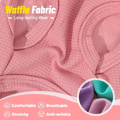 Dog Shirt Sleeveless Puppy Tank Top Designed Fog Small Dog Breeds Like Yorkie & Puppies, Waffle Fabric, 2-Pack Cute Pet Apparel, Pink and Purple XXS