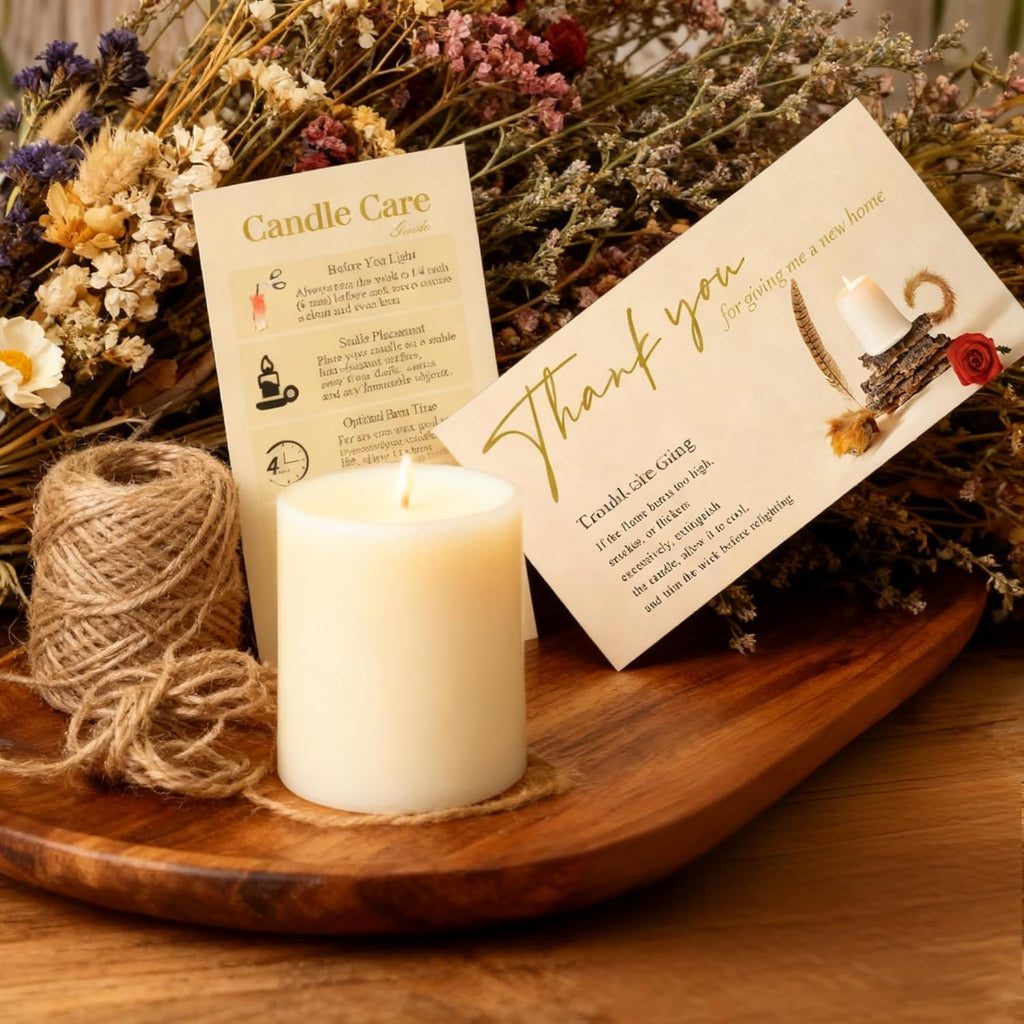 110 PCS Handmade Candle Care Instruction Card with Storage Box, 3.5 X 2 in Business Card Size for Handmade Candle Makers (Horizontal, 1)